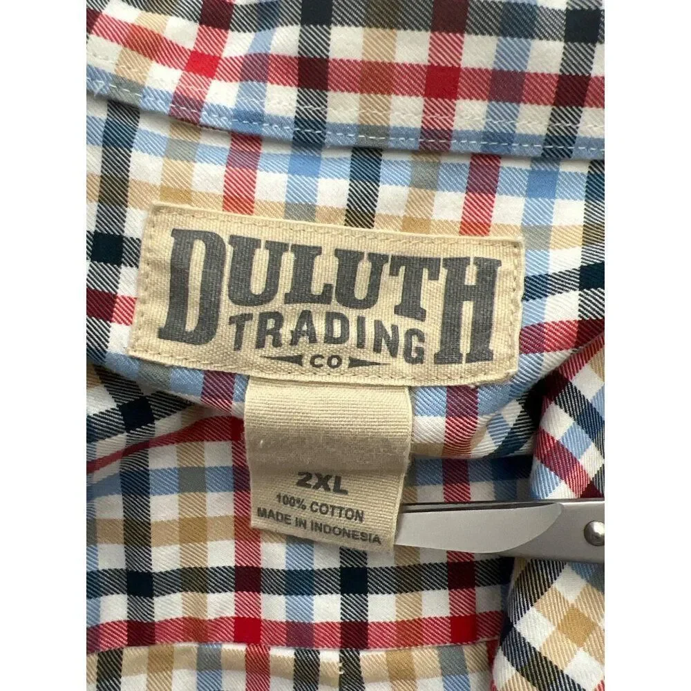 Duluth Multicolored Checked Short Sleeve Men's Shirt Size 2XL